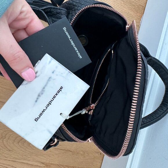 Alexander Wang Mini Rockie Top Handle Shoulder Bag Pebbled Leather Studded Botto - Picture 12 of 15